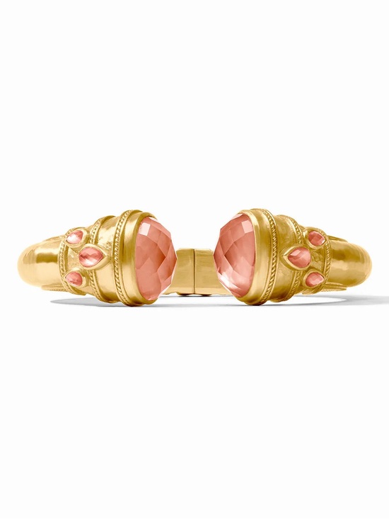 Julie Vos Jewelry - Julie Vos Gold-Tone Cuff with Peach-Pink Faceted Stones